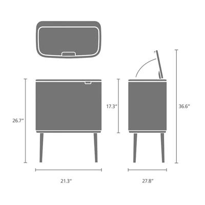Brabantia Bo touch bin 2x30 liter mineral concrete grey