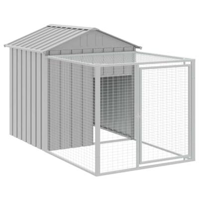 VidaXL Kippenhok met ren lichtgrijs 117x201x123 cm gegalvaniseerd staal