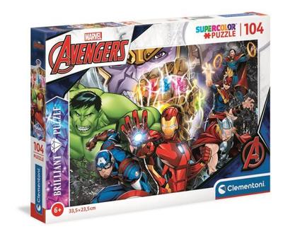 Clementoni brilliant puzzel marvel superhelden, 104st.