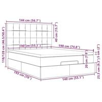 Ottoman bed met matrassen en LED's 140x190cm fluweel - thumbnail