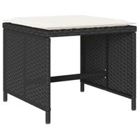 15-delige Tuinset met kussens poly rattan zwart - thumbnail