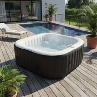 SUN SPA Gelamineerde vierkante opblaasbare spa - 4 personen - 1, 55 x H 0, 65 m - thumbnail