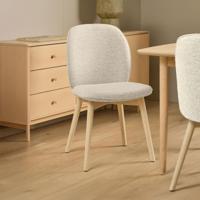 Bendt Eetkamerstoel 'Tijn' Bouclé, kleur Crème - thumbnail