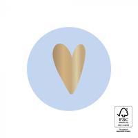 Cadeausticker Hartje Pastel Lichtblauw/Goud - thumbnail