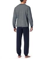 Schiesser Schiesser Heren Pyjama Long nightblue 182196 56/XXL - thumbnail