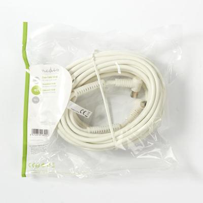 Coaxkabel 120 dB | IEC (Coax) Male Haaks - IEC (Coax) Female Haaks | 10 m | Wit