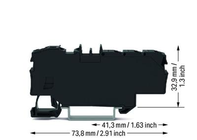 WAGO 2006-8035 Verdeler-serieklem Cage Clamp-aansluiting Zwart 12 stuk(s)