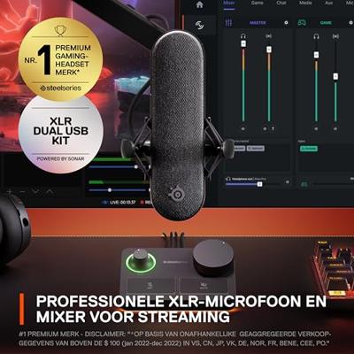 Studiokwaliteit XLR Gaming Microfoon - STEELSERIES - ALIAS PRO - Zwart