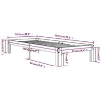 Bedframe massief hout 75x190 cm - thumbnail
