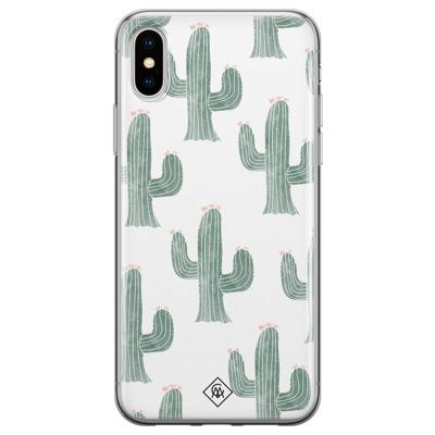 iPhone X/XS siliconen telefoonhoesje - Cactus print