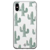 iPhone X/XS siliconen telefoonhoesje - Cactus print - thumbnail