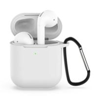 Draadloze koptelefoon schokbestendige siliconen beschermhoes voor Apple AirPods 1/2 (transparant) - thumbnail
