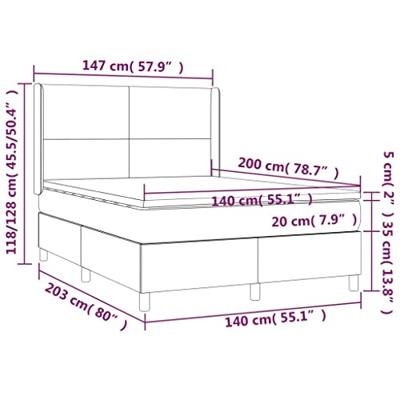 Boxspring met matras en LED stof crèmekleurig 140x200 cm