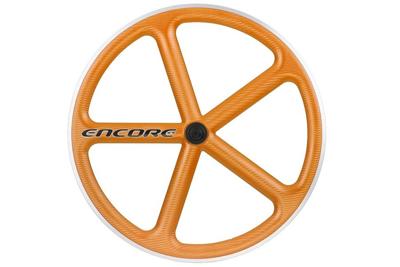 Encore 700C 5 Spaken Achterwiel - Omaha Orange - Carbon Weven Encore 700C 5 Spaken Achterwiel - Omaha Orange - Carbon Weven