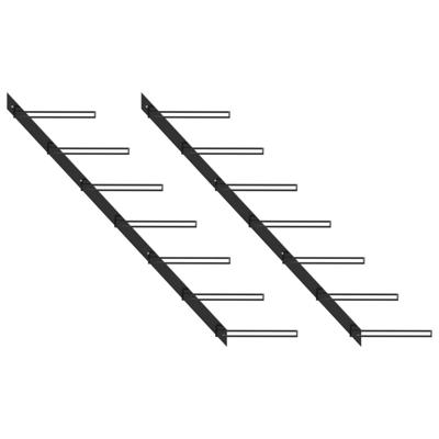 Wijnrekken voor 14 flessen wandmontage 2 st metaal zwart Wijnrekken voor 14 flessen wandmontage 2 st metaal zwart