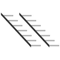 Wijnrekken voor 14 flessen wandmontage 2 st metaal zwart - thumbnail