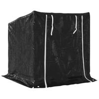 VidaXL Haardhoutrek met regenhoes 100,5x80,5x110,5 cm staal - thumbnail