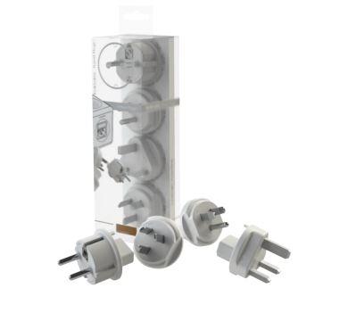Allocacoc 18012 ReWirable reisstekker voor DE/FR/UK/USA/AUS wit