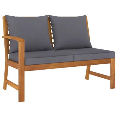 VidaXL Tuinbank met donkergrijs kussen 114,5 cm massief acaciahout VidaXL Tuinbank met donkergrijs kussen 114,5 cm massief acaciahout