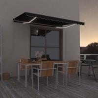 Luifel handmatig uittrekbaar met LED 450x350 cm antracietkleur - thumbnail