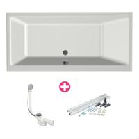 Ligbad Xenz Kristal | Inbouw | 160x75 cm | Incl.Badafvoer | Met overloop | Acryl | Mat wit - thumbnail