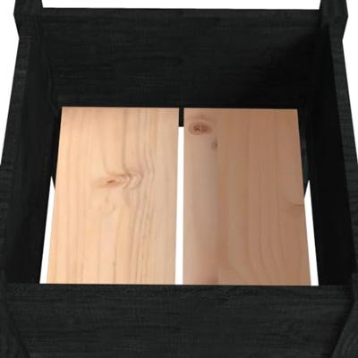 VidaXL Plantenbak 40x40x70 cm massief grenenhout zwart VidaXL Plantenbak 40x40x70 cm massief grenenhout zwart