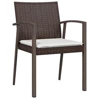 Tuinstoelen 2 st met kussens 56,5x57x83 cm poly rattan bruin - thumbnail