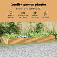 Verhoogde plantenbak 390 x 100 x 36 cm Gegalvaniseerd staal - thumbnail