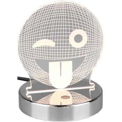 LED Tafellamp 3W Warm Wit 3000K RGBW Rond Mat Chroom Aluminium