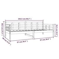 Slaapbank massief grenenhout zwart 90x200 cm - thumbnail