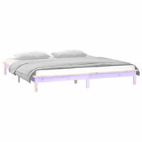 Bedframe LED massief hout 135x190 cm - thumbnail