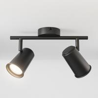 Riga - LED plafondlamp - 8 Watt 690 Lumen - 2 spots - 4000K Neutraal wit - Draaibaar en dimbaar - GU10 - Kantelbaar - Plafondspot - IP20 Voor binnen - Zwart - thumbnail