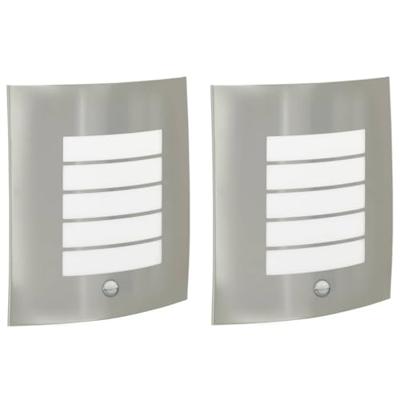 VidaXL Buiten wandlamp 2 pcs zilver 23.5 x 9 x 26 cm