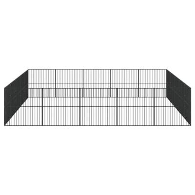 Hondenkennel 20 panelen gepoedercoat staal zwart