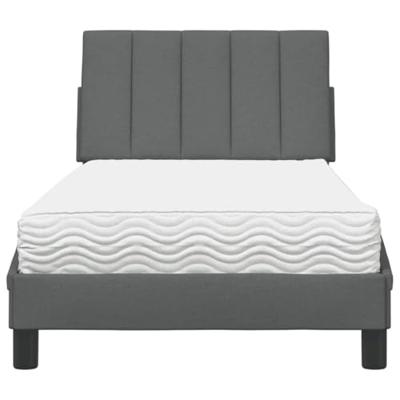 Bed met matras stof donkergrijs 80x200 cm