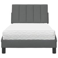 Bed met matras stof donkergrijs 80x200 cm - thumbnail