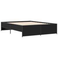 Bedframe bewerkt hout metaal zwart 200x200 cm - thumbnail