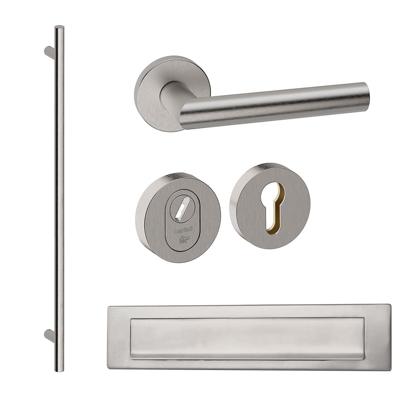 Hardbrass Voordeurset rond met XL-greep 1900mm SKG3 met kerntrekbeveiliging - RVS Hardbrass Voordeurset rond met XL-greep 1900mm SKG3 met kerntrekbeveiliging - RVS