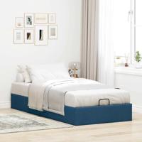 Bedframe zonder matras 90x200 cm stof blauw - thumbnail