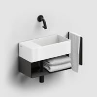 Fonteinkast Clou New Flush Links 21.2x44x18 cm Mat Zwart Clou - thumbnail