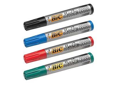 Bic permanent marker 2000, doos met 4 stuks in geassorteerde kleuren