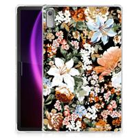 Siliconen Hoesje voor Lenovo Tab P11 Gen 2 Dark Flowers - thumbnail