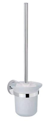 LONDON toiletborstelgarnituur, glas, chroom met glazen inzet vervangbare toiletborstel steel gemaakt van hoogwaardig roestvrij staal inclusief bevestigingsmateriaal wandmontage garantie: 2