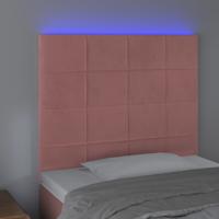 Hoofdbord LED 80x5x118/128 cm fluweel roze - thumbnail