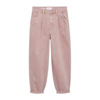 Mango cropped high waist straight fit broek oudroze - thumbnail