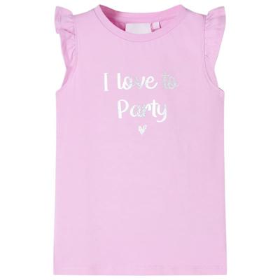 VidaXL Kindershirt met ruches aan de mouwen 128 lila