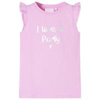VidaXL Kindershirt met ruches aan de mouwen 128 lila - thumbnail