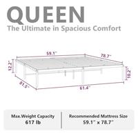 Bedframe metaal wit 183x213 cm - thumbnail