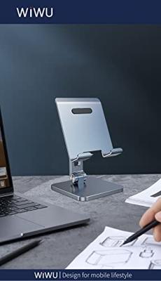 WiWu Luxe Tabletstandaard voor Tafel of Bureau Metaal - Extra Stevig & Opvouwbaar - thumbnail