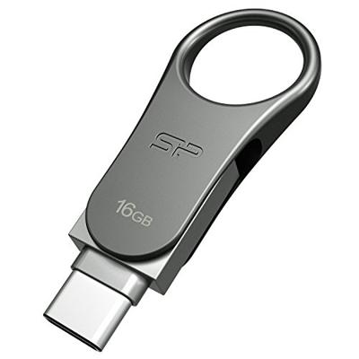 Silicon Power 16GB Mobile C80 USB 3.0 - USB Type-C Dual COB flashdrive Titanium
